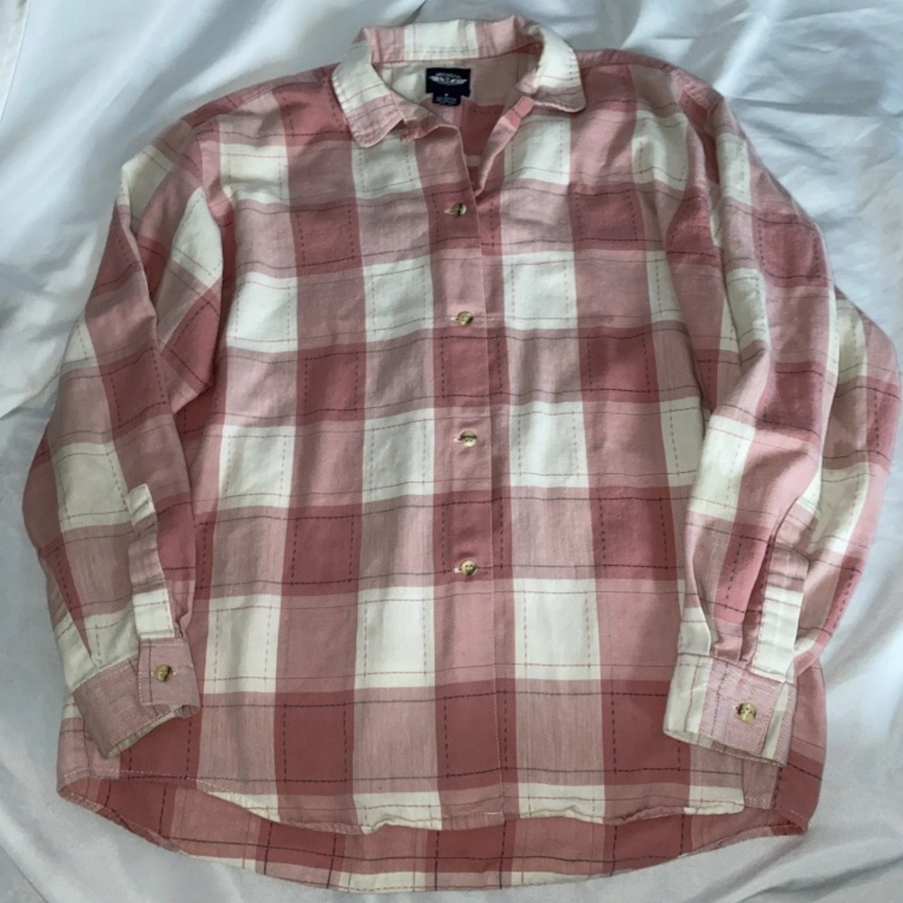 Dockers Ladies Size M Plaid Long Sleeve Button Up